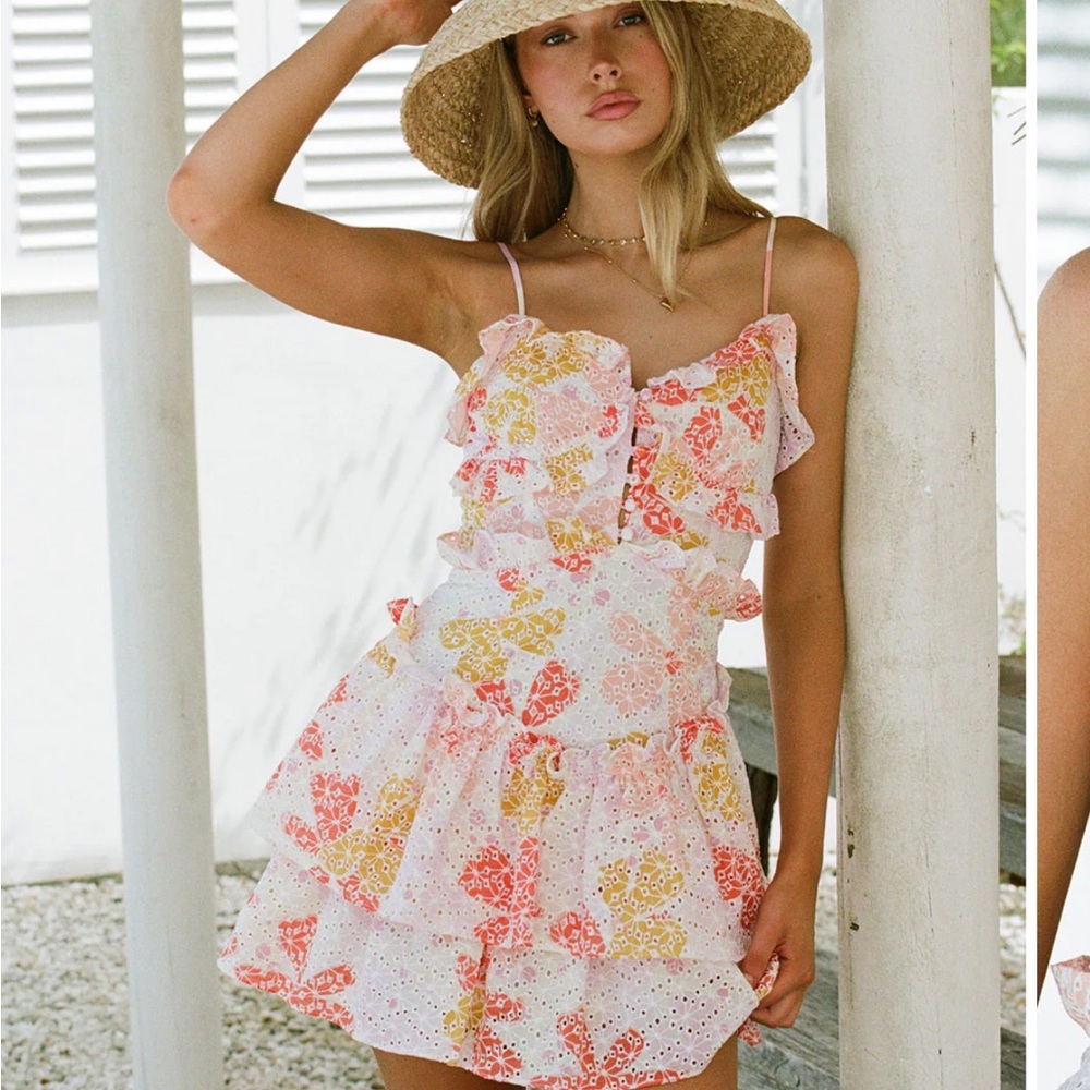 Hanalei Frill Dress - Pollen